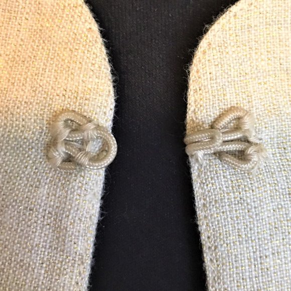 CHICO'S Tan Linen Jacket Top with Embellishments - Picture 10 of 12